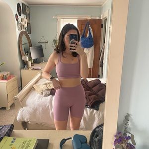 Set active pink biker short set